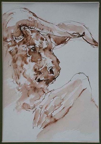 "Asterion" Line & Wash. 18x28cm